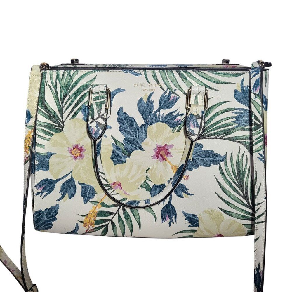 Rare Vintage Henri Bendel Tropical Floral Tote Bag - Picture 9 of 11